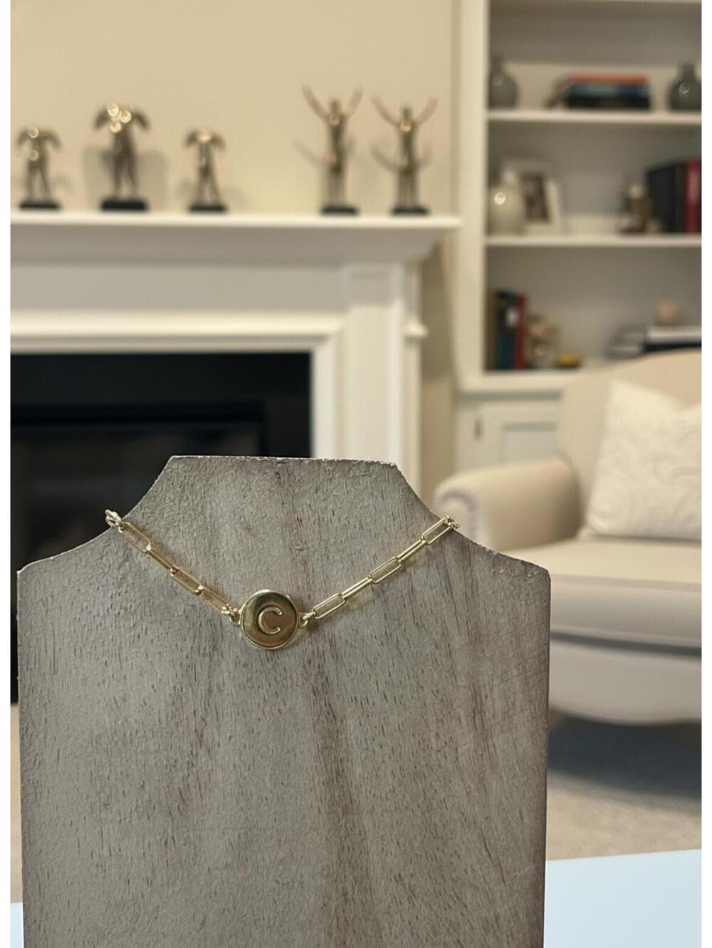 Kate Spade New York Gold-Tone Paperclip C Initial Bracelet